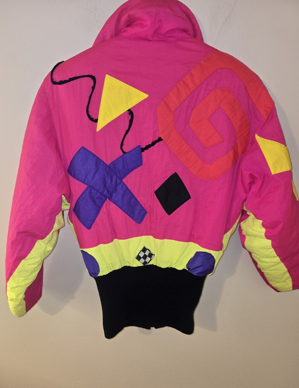 Vintage 80s Obermeyer Neon Pink Ski Jacket Women’s 4 Retro Colorblock Snowsuit - Picture 4 of 8